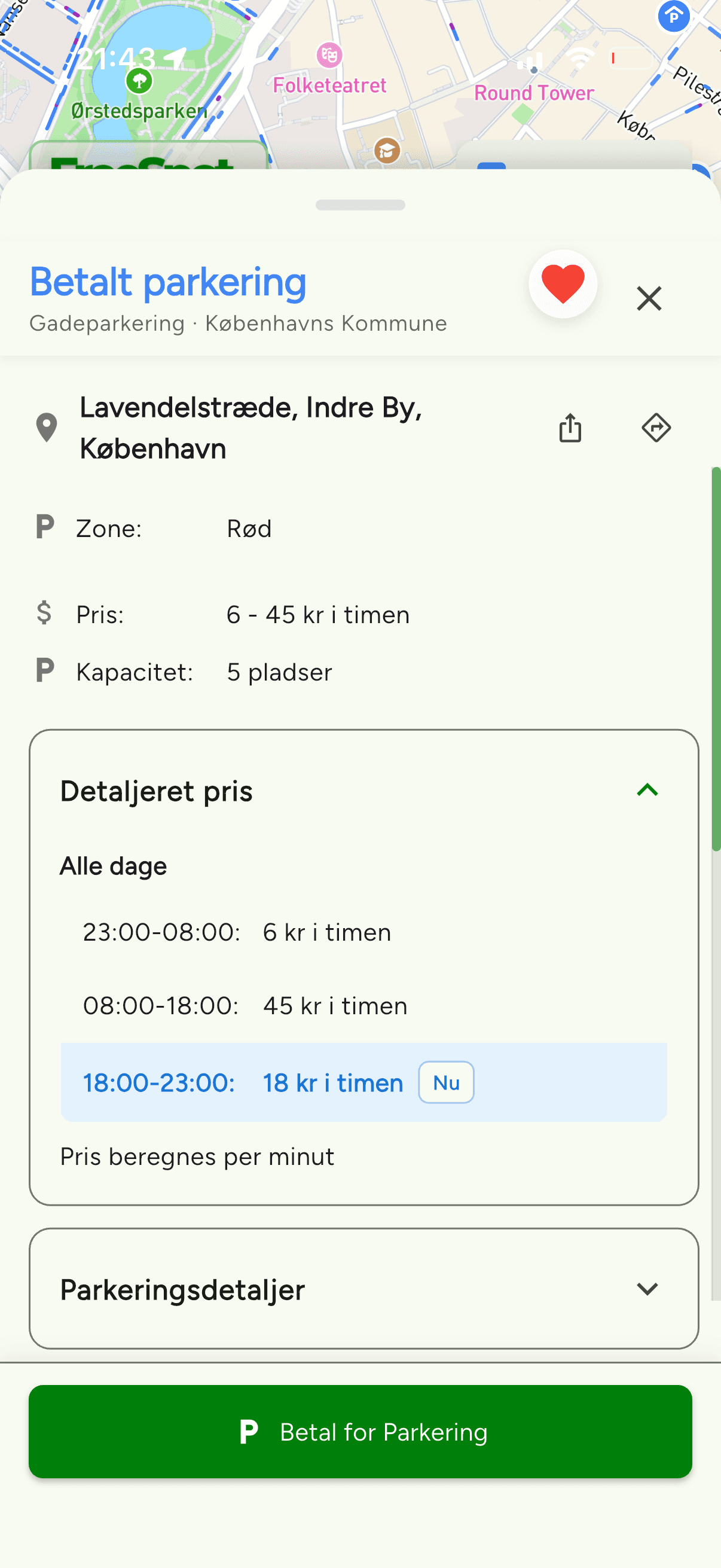 Betaling for kommunal parkering i København direkte i FreeSpot-appen